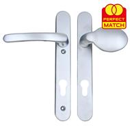 TSS Lever Moveable Pad UPVC Multipoint Door Handles - 92mm PZ Sprung 122mm Screw Centres - Long Backplate