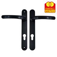TSS Lever Lever UPVC Multipoint Door Handles - 92mm PZ - Sprung - 203mm Screw Centres - 232mm Backplate