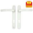 TSS Lever Lever UPVC Multipoint Door Handles - 92mm PZ - Sprung - 203mm Screw Centres - 232mm Backplate