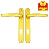 TSS Lever Lever UPVC Multipoint Door Handles - 92mm PZ - Sprung - 203mm Screw Centres - 232mm Backplate