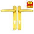 TSS Lever Lever UPVC Multipoint Door Handles - 92mm PZ - Sprung - 203mm Screw Centres - 232mm Backplate