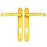 TSS Lever Lever UPVC Multipoint Door Handles - 92mm PZ - Sprung - 203mm Screw Centres - 232mm Backplate