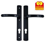 TSS Lever Lever UPVC Multipoint Door Handles - 92mm PZ Sprung - 215mm Screw Centres - 260mm Long Backplate - 3x Fixing Points