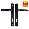 TSS Lever Lever UPVC Multipoint Door Handles - 92mm PZ Sprung - 215mm Screw Centres - 260mm Long Backplate - 3x Fixing Points