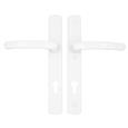 TSS Lever Lever UPVC Multipoint Door Handles - 92mm PZ Sprung - 215mm Screw Centres - 260mm Long Backplate - 3x Fixing Points