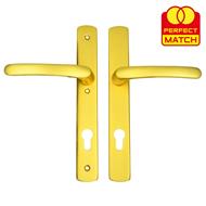 TSS Lever Lever UPVC Multipoint Door Handles - 92mm PZ Sprung - 215mm Screw Centres - 260mm Long Backplate - 3x Fixing Points