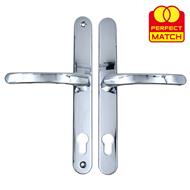 TSS Lever Lever UPVC Multipoint Door Handles - 92mm PZ Sprung 240mm Screw Centres - 270mm Long Backplate