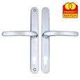 TSS Lever Lever UPVC Multipoint Door Handles - 92mm PZ Sprung 240mm Screw Centres - 270mm Long Backplate