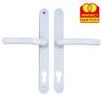 TSS Lever Lever UPVC Multipoint Door Handles - 92mm PZ Sprung 240mm Screw Centres - 270mm Long Backplate