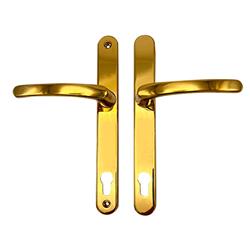 TSS Lever Lever UPVC Multipoint Door Handles - 117mm PZ - Sprung - 237mm Screw Centres - 267mm Backplate