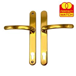 TSS Lever Lever UPVC Multipoint Door Handles - 117mm PZ - Sprung - 237mm Screw Centres - 267mm Backplate