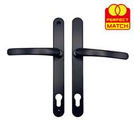 TSS Lever Lever UPVC Multipoint Door Handles - 117mm PZ - Sprung - 237mm Screw Centres - 267mm Backplate