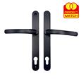 TSS Lever Lever UPVC Multipoint Door Handles - 117mm PZ - Sprung - 237mm Screw Centres - 267mm Backplate