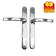 TSS Lever Lever UPVC Multipoint Door Handles - 117mm PZ - Sprung - 237mm Screw Centres - 267mm Backplate