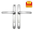 TSS Lever Lever UPVC Multipoint Door Handles - 117mm PZ - Sprung - 237mm Screw Centres - 267mm Backplate