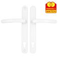 TSS Lever Lever UPVC Multipoint Door Handles - 117mm PZ - Sprung - 237mm Screw Centres - 267mm Backplate