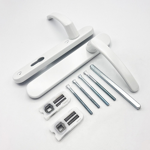 TSS Blank External Lever Lever French Door Multipoint Handles – 92mm PZ Sprung 122mm Screw Centres