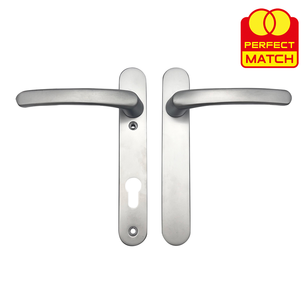 TSS Blank External Lever Lever French Door Multipoint Handles – 92mm PZ Sprung 122mm Screw Centres