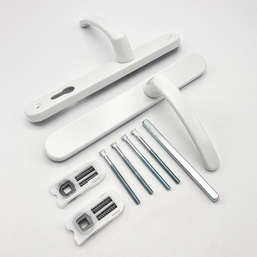 TSS Blank External Lever Lever French Door Multipoint Handles – 92mm PZ Sprung 210mm Screw Centres