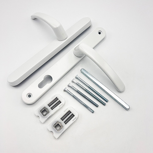 TSS Blank External Lever Lever French Door Multipoint Handles – 92mm PZ Sprung 215mm Screw Centres
