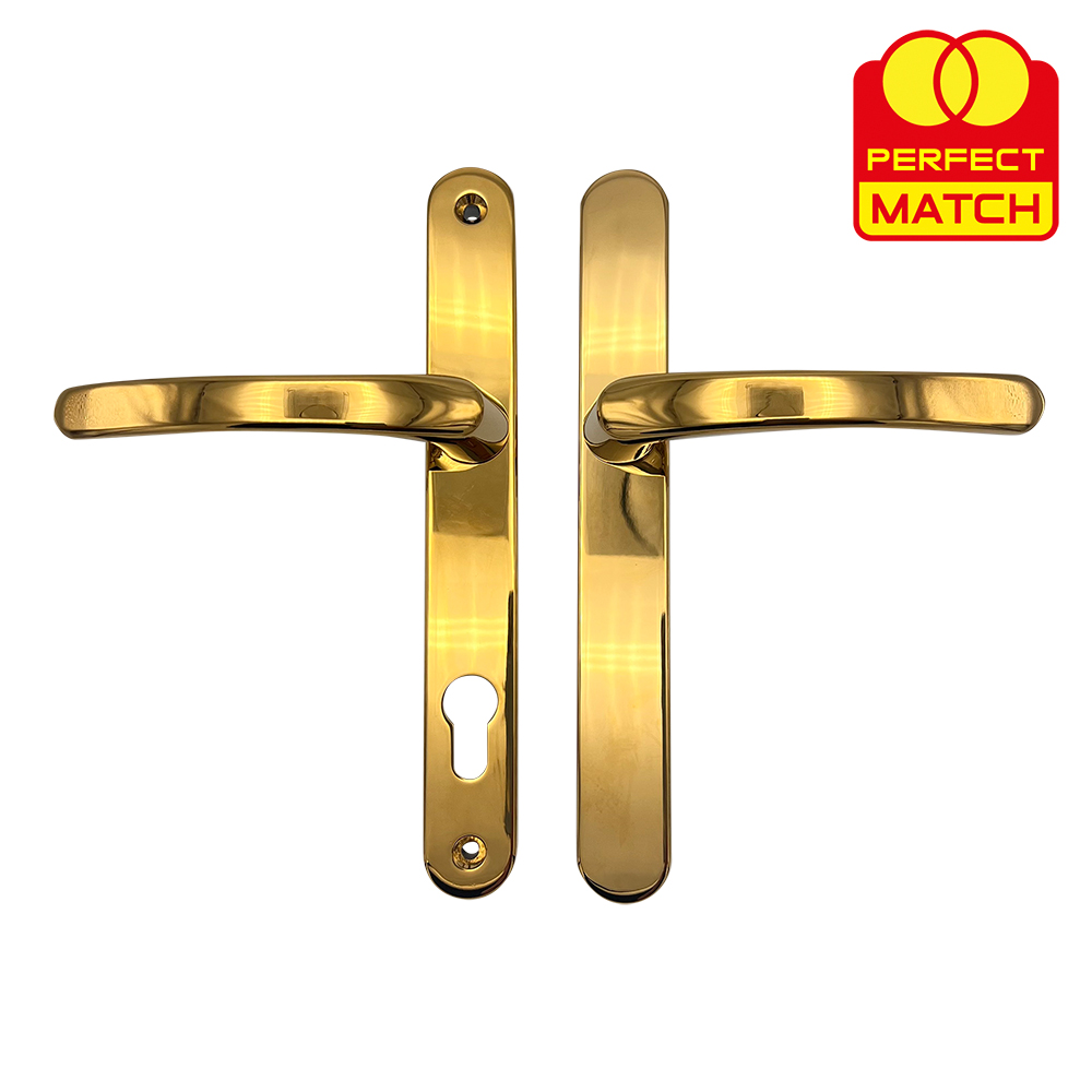 TSS Blank External Lever Lever French Door Multipoint Handles – 92mm PZ Sprung 215mm Screw Centres