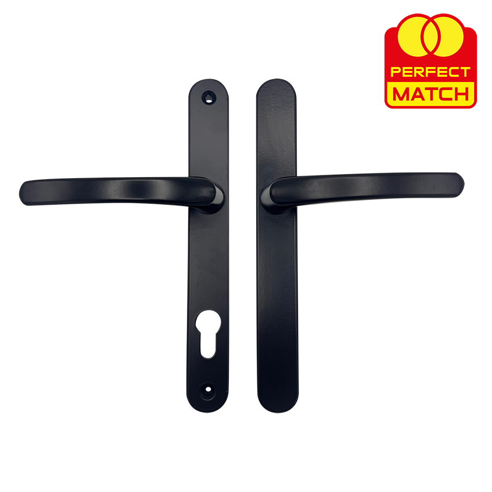 TSS Blank External Lever Lever French Door Multipoint Handles – 92mm PZ Sprung 215mm Screw Centres