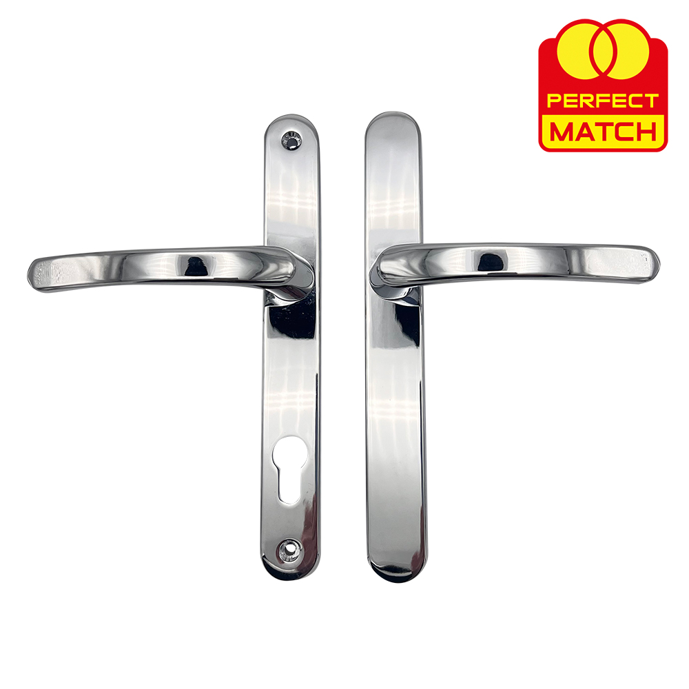 TSS Blank External Lever Lever French Door Multipoint Handles – 92mm PZ Sprung 215mm Screw Centres