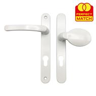 TSS Lever Moveable Pad Offset UPVC Multipoint Door Handles - 92/70mm PZ - Sprung - 203mm Screw Centres