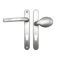 TSS Lever Moveable Pad Offset UPVC Multipoint Door Handles - 92/70mm PZ - Sprung - 203mm Screw Centres