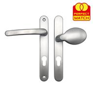 TSS Lever Moveable Pad Offset UPVC Multipoint Door Handles - 92/70mm PZ - Sprung - 203mm Screw Centres