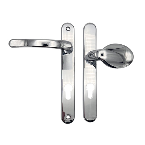 TSS Lever Moveable Pad Offset UPVC Multipoint Door Handles - 92/70mm PZ - Sprung - 203mm Screw Centres