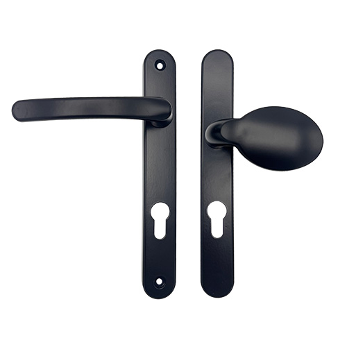 TSS Lever Moveable Pad Offset UPVC Multipoint Door Handles - 92/70mm PZ - Sprung - 203mm Screw Centres