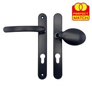 TSS Lever Moveable Pad Offset UPVC Multipoint Door Handles - 92/70mm PZ - Sprung - 203mm Screw Centres