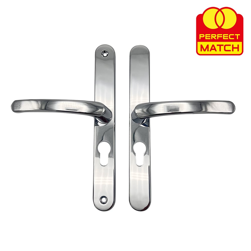 TSS Lever Lever UPVC Multipoint Door Handles - 48mm PZ - Sprung - 215mm Screw Centres