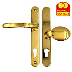 TSS Lever Moveable Pad Offset UPVC Multipoint Door Handles - 92/62mm PZ - Sprung - 215mm Screw Centres