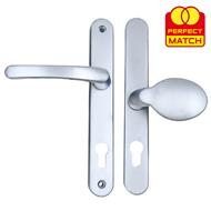 TSS Lever Moveable Pad Offset UPVC Multipoint Door Handles - 92/62mm PZ - Sprung - 215mm Screw Centres
