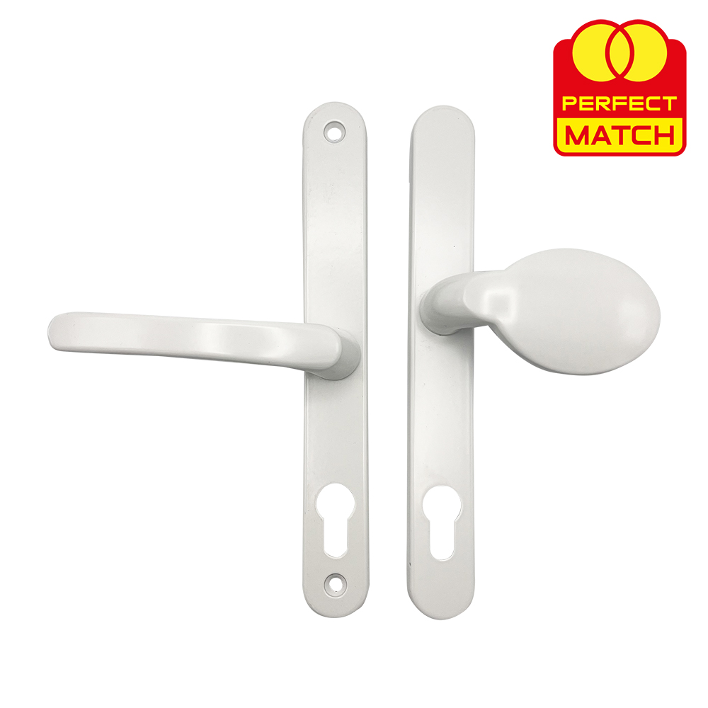 TSS Lever Moveable Pad Offset UPVC Multipoint Door Handles - 70/92mm PZ - Sprung - 215mm Screw Centres