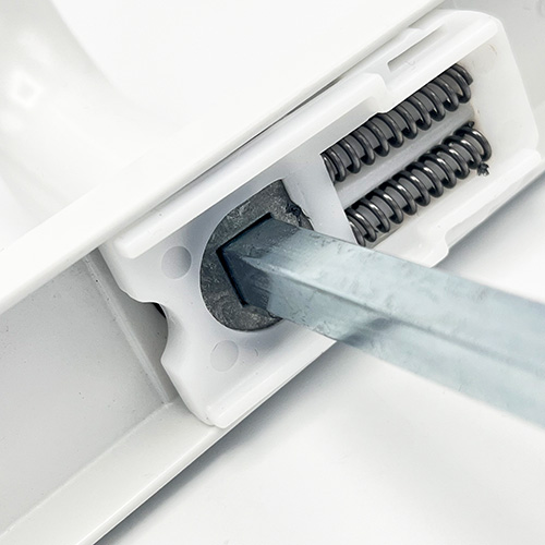TSS Lever Moveable Pad Offset UPVC Multipoint Door Handles - 70/92mm PZ - Sprung - 215mm Screw Centres