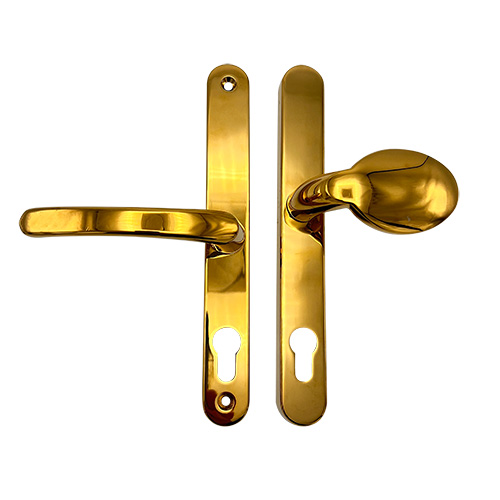 TSS Lever Moveable Pad Offset UPVC Multipoint Door Handles - 70/92mm PZ - Sprung - 215mm Screw Centres