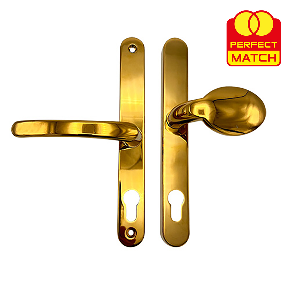 TSS Lever Moveable Pad Offset UPVC Multipoint Door Handles - 70/92mm PZ - Sprung - 215mm Screw Centres