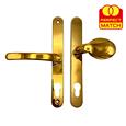 TSS Lever Moveable Pad Offset UPVC Multipoint Door Handles - 70/92mm PZ - Sprung - 215mm Screw Centres