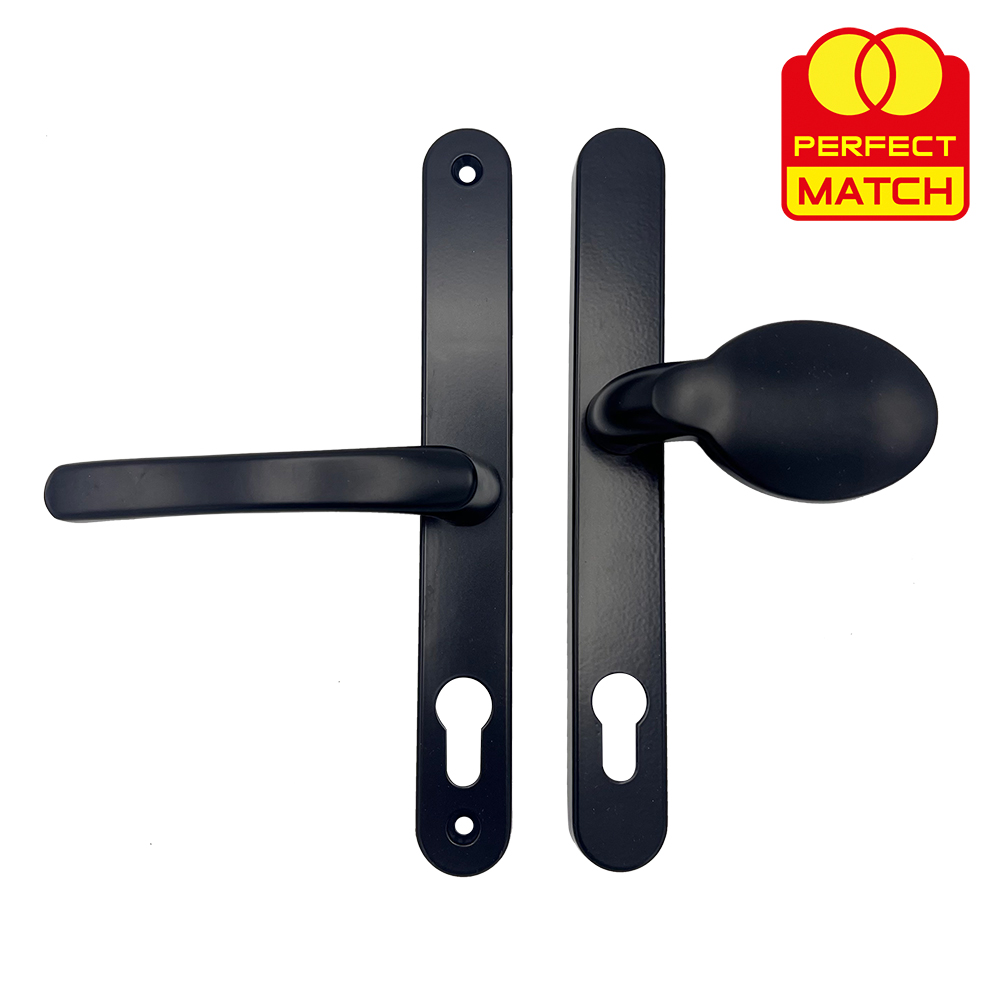 TSS Lever Moveable Pad Offset UPVC Multipoint Door Handles - 70/92mm PZ - Sprung - 215mm Screw Centres