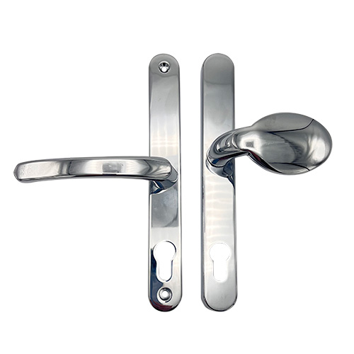 TSS Lever Moveable Pad Offset UPVC Multipoint Door Handles - 70/92mm PZ - Sprung - 215mm Screw Centres