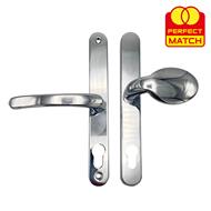 TSS Lever Moveable Pad Offset UPVC Multipoint Door Handles - 70/92mm PZ - Sprung - 215mm Screw Centres