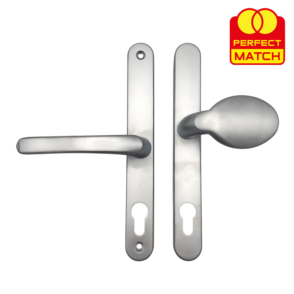 TSS Lever Moveable Pad Offset UPVC Multipoint Door Handles - 70/92mm PZ - Sprung - 215mm Screw Centres