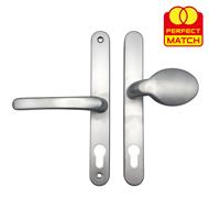 TSS Lever Moveable Pad Offset UPVC Multipoint Door Handles - 70/92mm PZ - Sprung - 215mm Screw Centres
