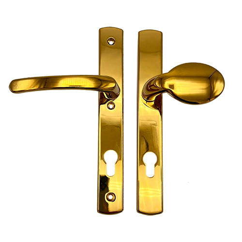 TSS Lever Moveable Pad UPVC Multipoint Door Handles - 92mm PZ - Sprung - 215mm Screw Centres - 3x Fixings