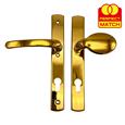 TSS Lever Moveable Pad UPVC Multipoint Door Handles - 92mm PZ - Sprung - 215mm Screw Centres - 3x Fixings