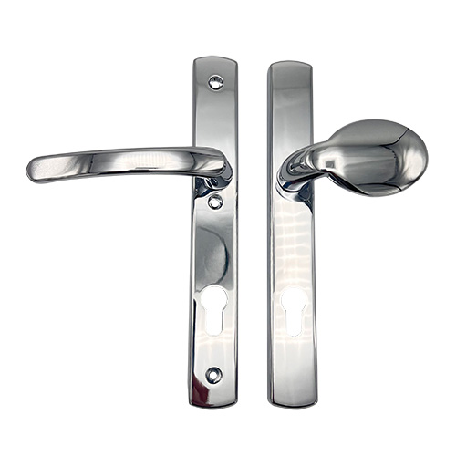 TSS Lever Moveable Pad UPVC Multipoint Door Handles - 92mm PZ - Sprung - 215mm Screw Centres - 3x Fixings