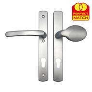 TSS Lever Moveable Pad UPVC Multipoint Door Handles - 92mm PZ - Sprung - 215mm Screw Centres - 3x Fixings